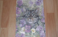 Küchentuch "TABBY WITH PANSIES"